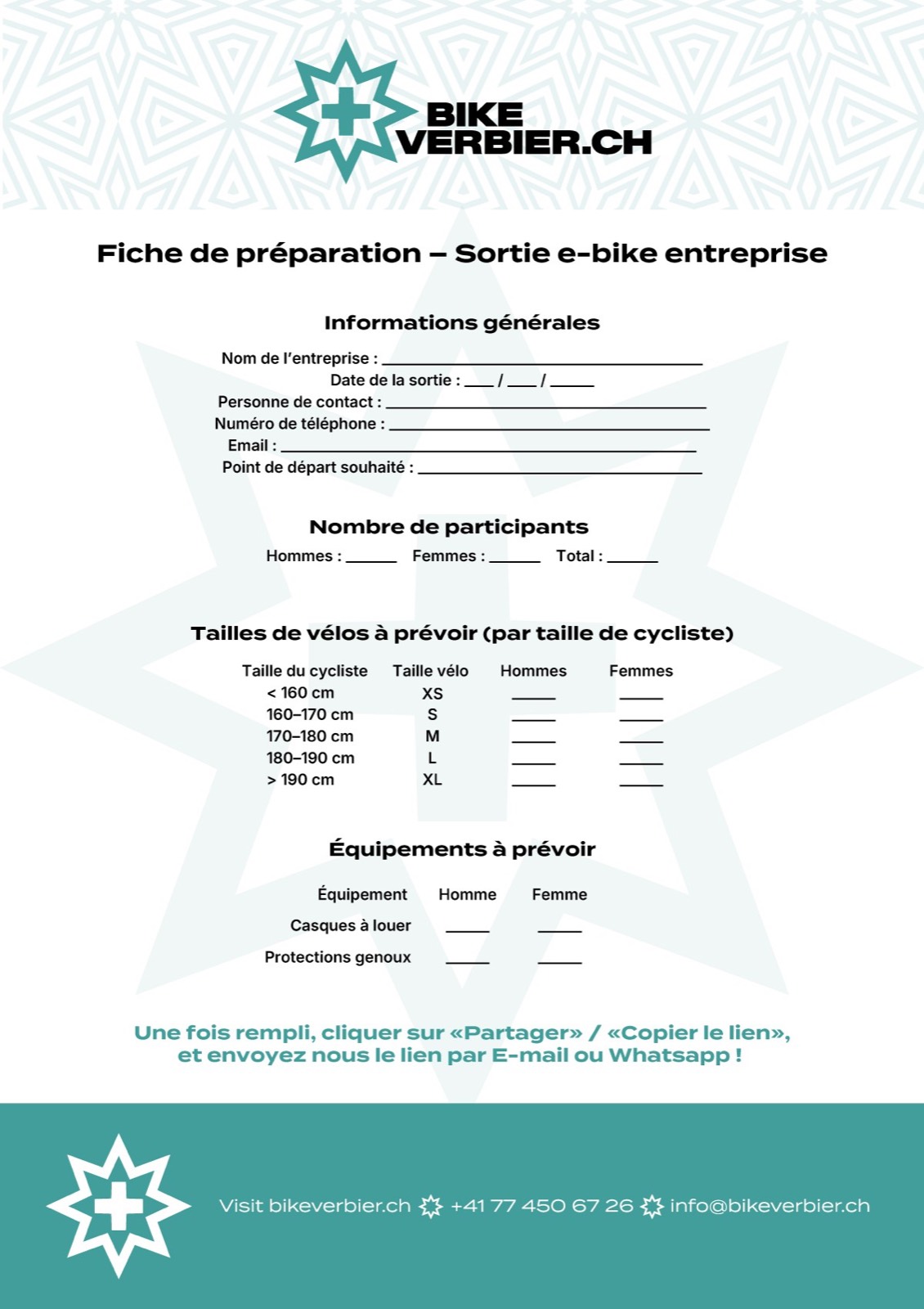 Formulaire sortie d'entreprise