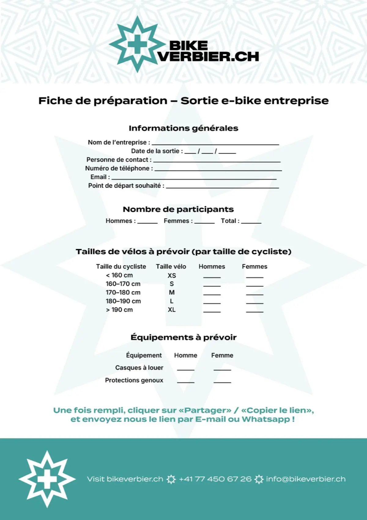 Formulaire sortie d'entreprise